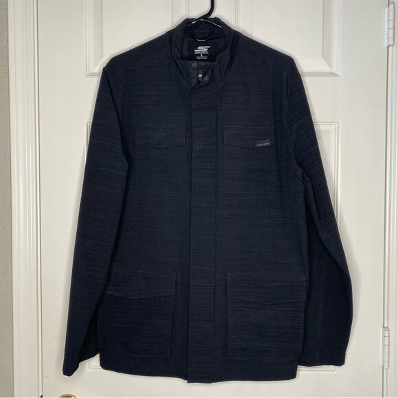 SKECHERS Mens Zip Up Stretch Casual Lightweight Cargo Jacket in Black Heather L - Picture 1 of 5